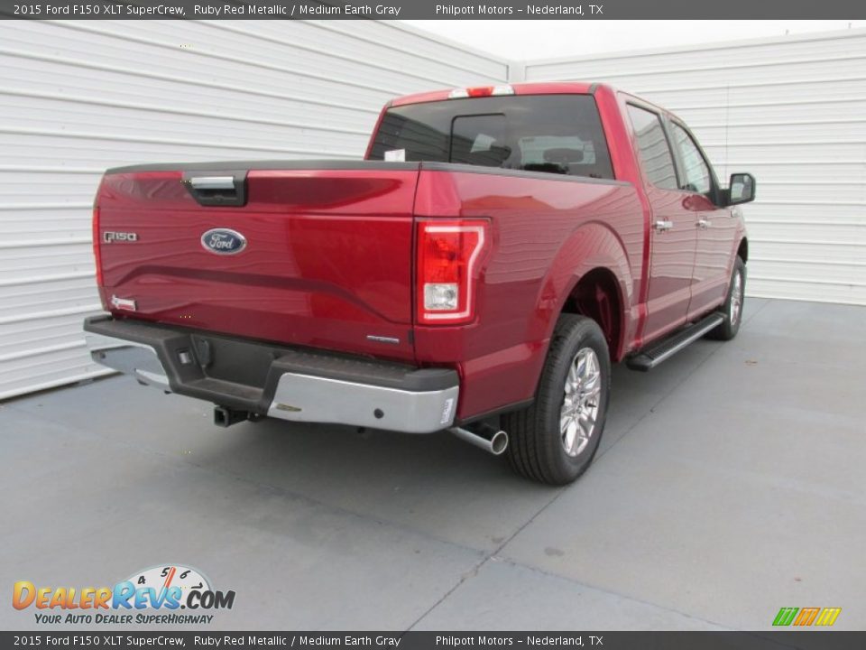 2015 Ford F150 XLT SuperCrew Ruby Red Metallic / Medium Earth Gray Photo #4