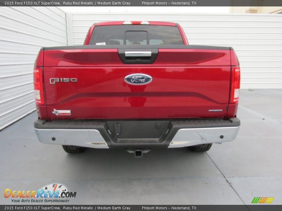 2015 Ford F150 XLT SuperCrew Ruby Red Metallic / Medium Earth Gray Photo #5