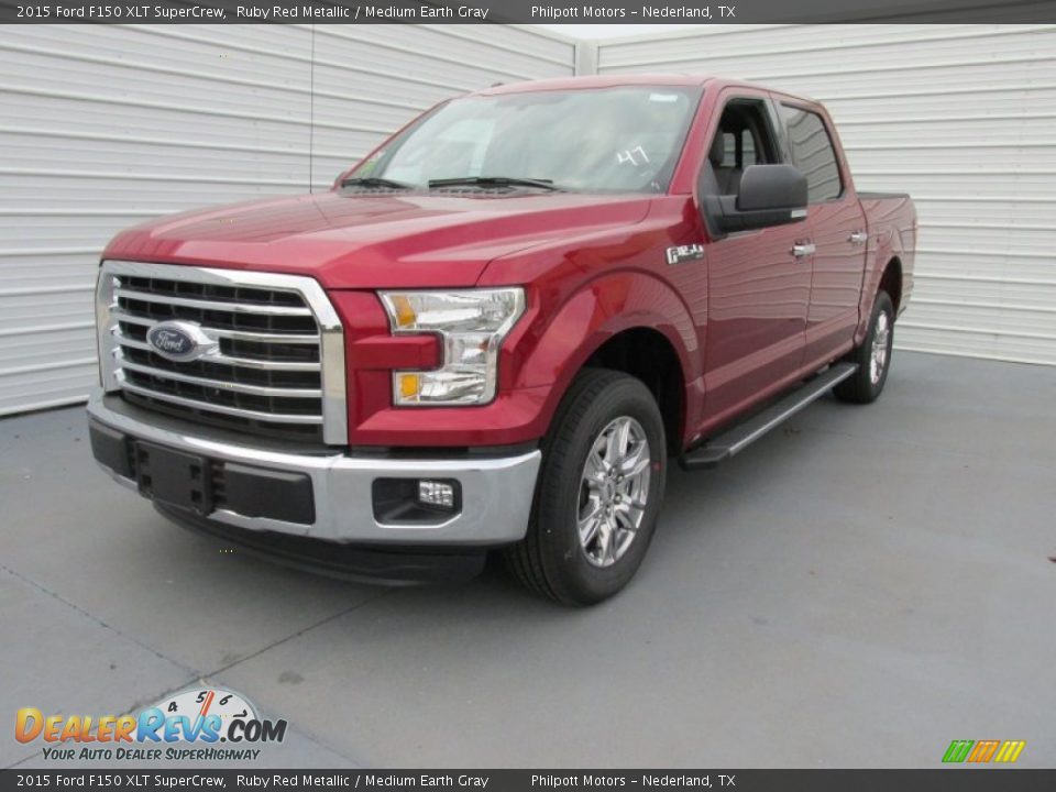 2015 Ford F150 XLT SuperCrew Ruby Red Metallic / Medium Earth Gray Photo #7