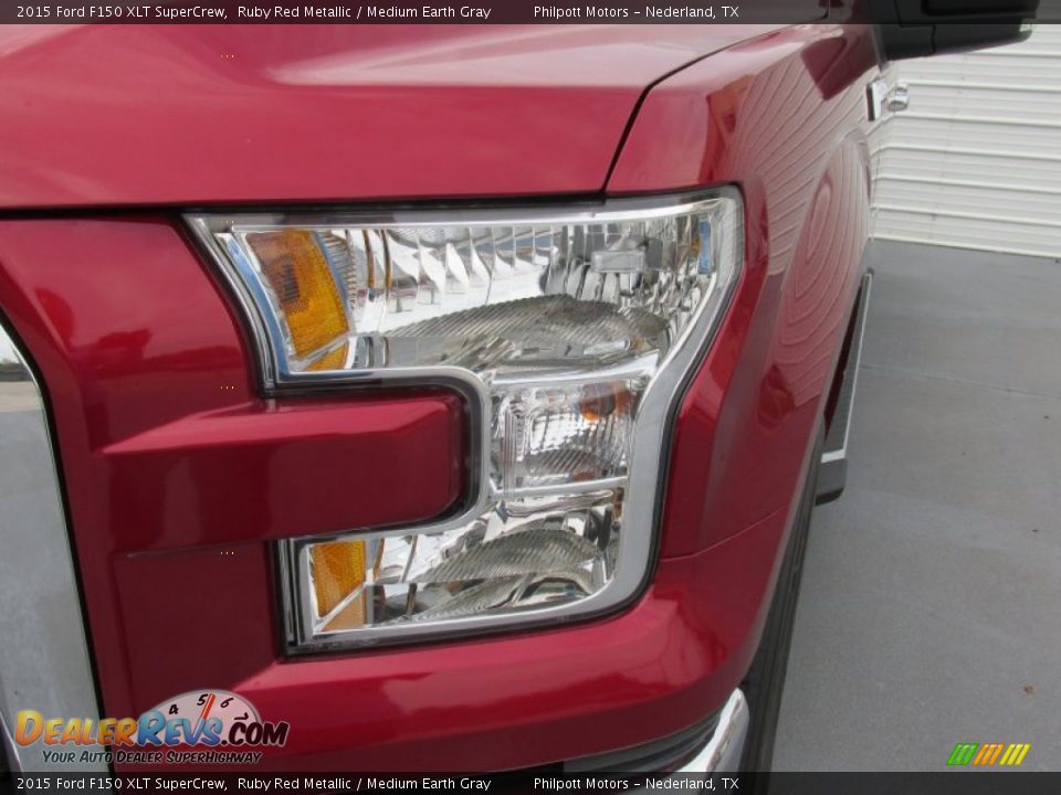 2015 Ford F150 XLT SuperCrew Ruby Red Metallic / Medium Earth Gray Photo #9