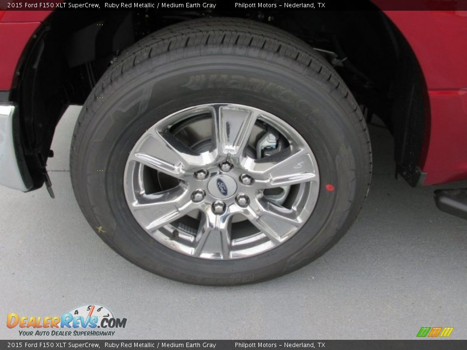 2015 Ford F150 XLT SuperCrew Ruby Red Metallic / Medium Earth Gray Photo #11