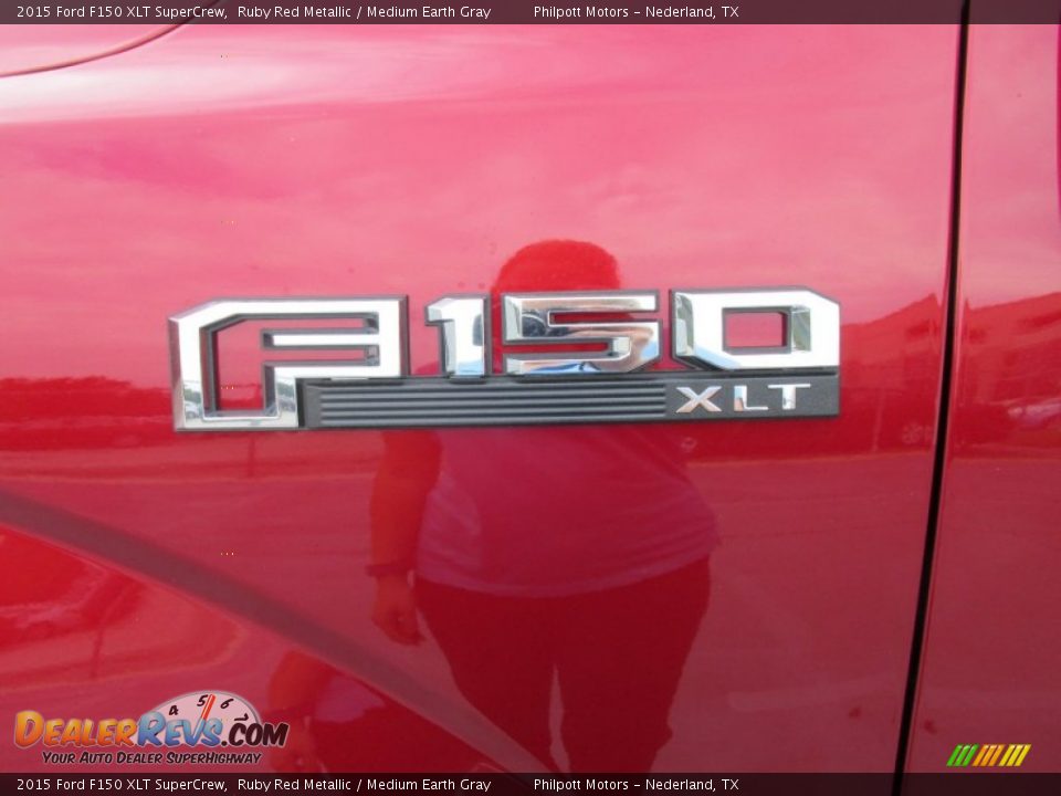 2015 Ford F150 XLT SuperCrew Ruby Red Metallic / Medium Earth Gray Photo #14