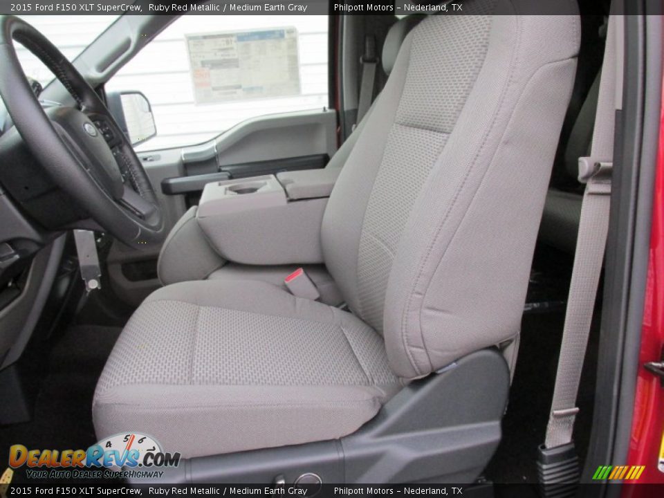 2015 Ford F150 XLT SuperCrew Ruby Red Metallic / Medium Earth Gray Photo #22
