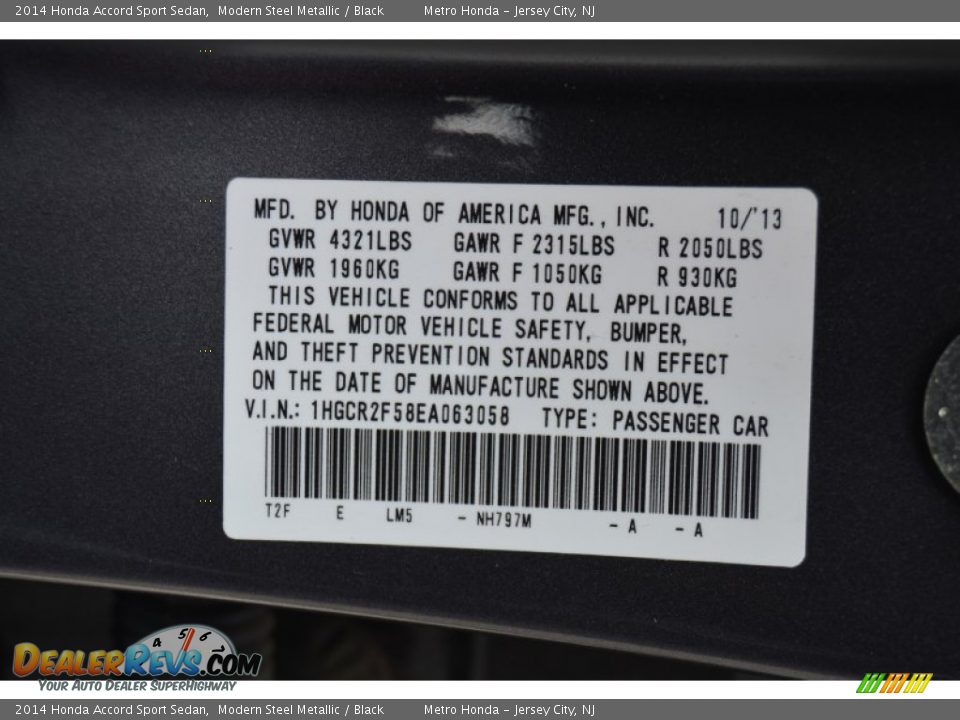 2014 Honda Accord Sport Sedan Modern Steel Metallic / Black Photo #32