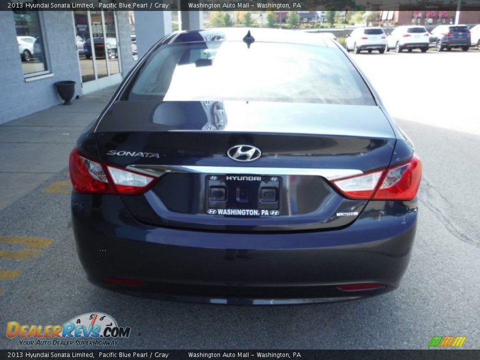 2013 Hyundai Sonata Limited Pacific Blue Pearl / Gray Photo #8
