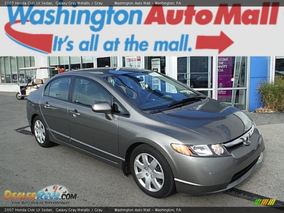 2007 Honda Civic LX Sedan Galaxy Gray Metallic / Gray Photo #1