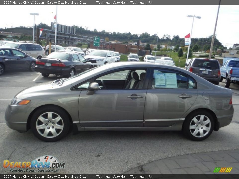 2007 Honda Civic LX Sedan Galaxy Gray Metallic / Gray Photo #6