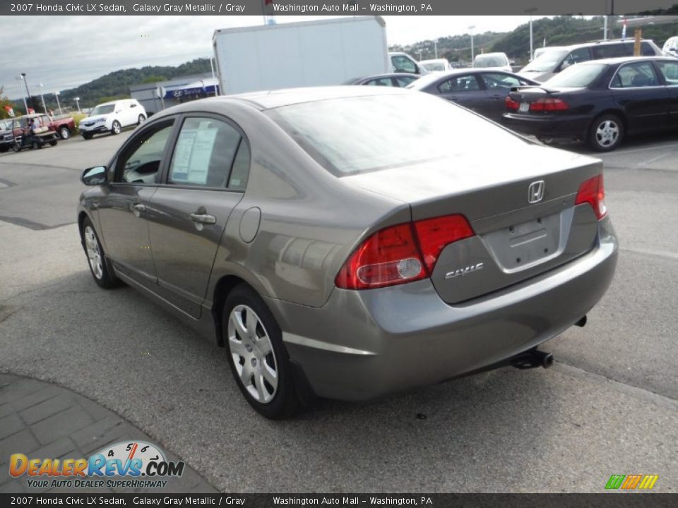 2007 Honda Civic LX Sedan Galaxy Gray Metallic / Gray Photo #7