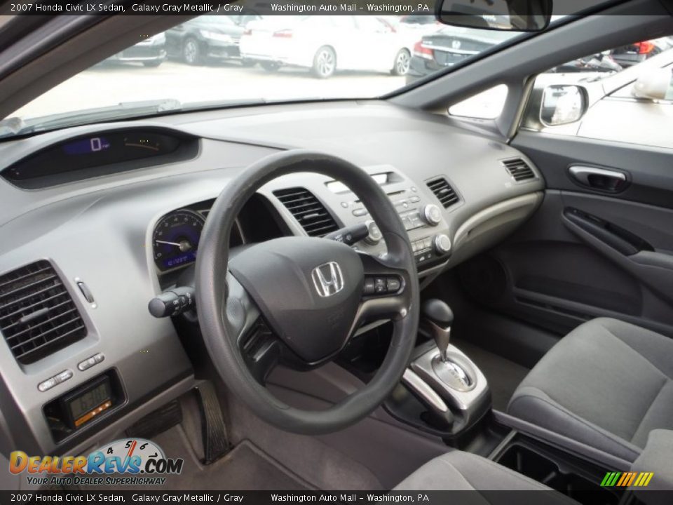 2007 Honda Civic LX Sedan Galaxy Gray Metallic / Gray Photo #13