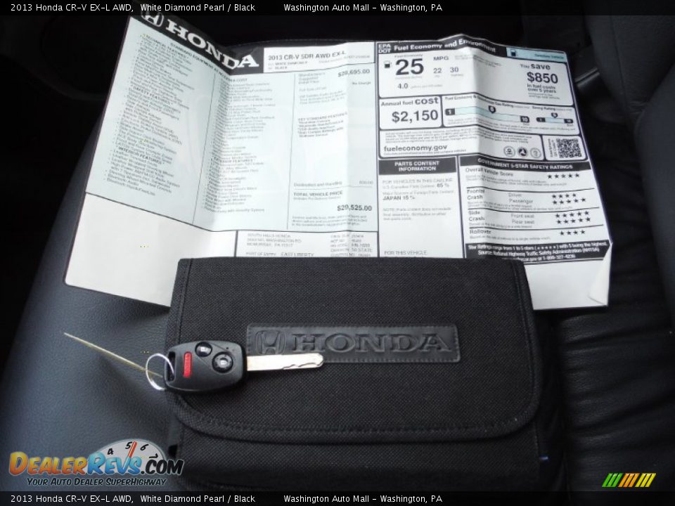 2013 Honda CR-V EX-L AWD White Diamond Pearl / Black Photo #18