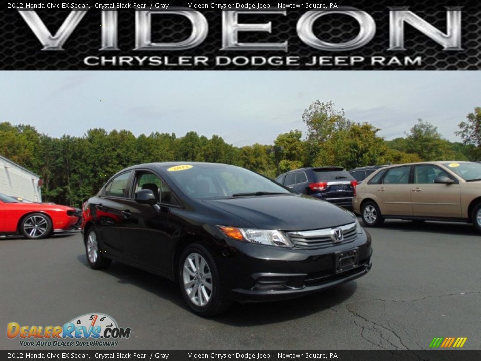 2012 Honda Civic EX Sedan Crystal Black Pearl / Gray Photo #1