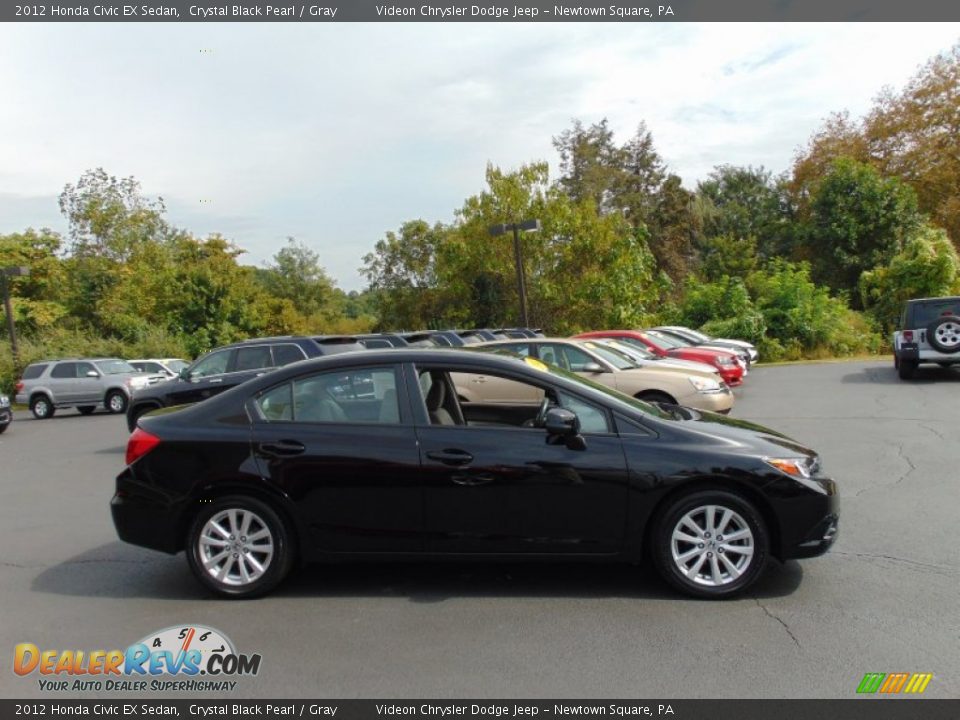2012 Honda Civic EX Sedan Crystal Black Pearl / Gray Photo #2