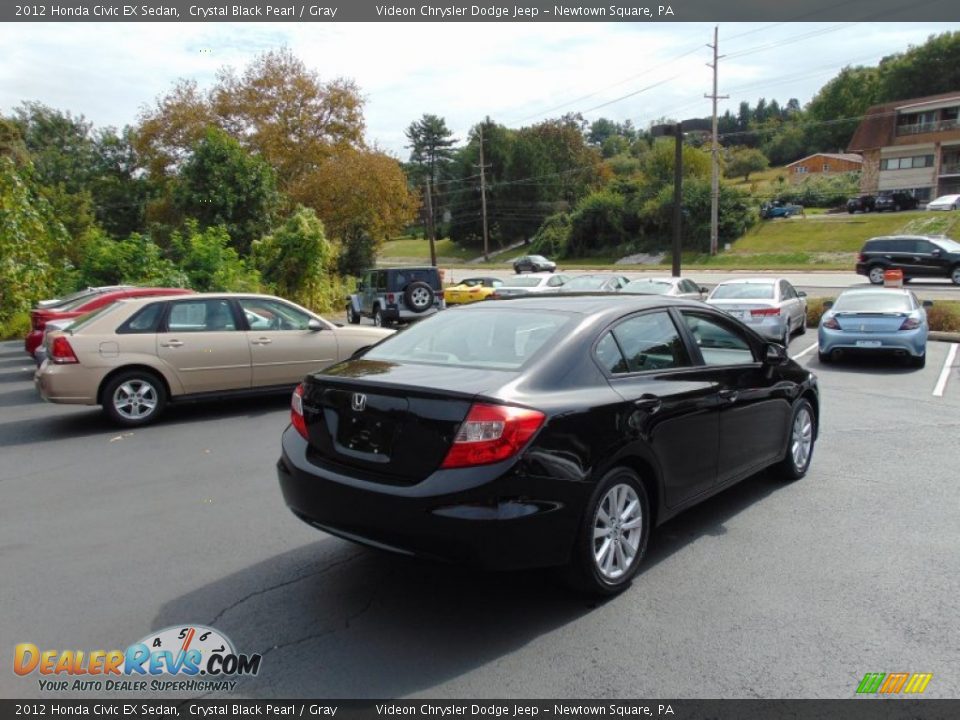 2012 Honda Civic EX Sedan Crystal Black Pearl / Gray Photo #3