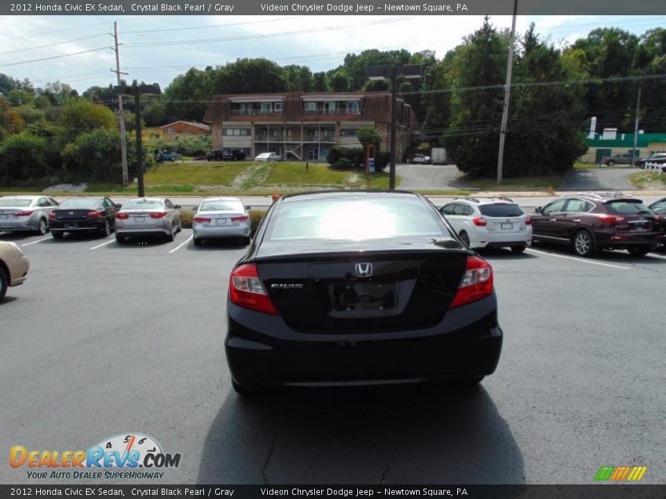 2012 Honda Civic EX Sedan Crystal Black Pearl / Gray Photo #4