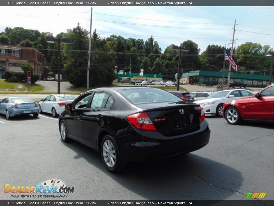 2012 Honda Civic EX Sedan Crystal Black Pearl / Gray Photo #5