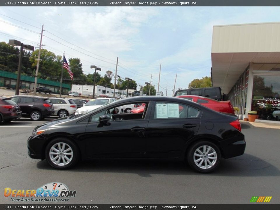 2012 Honda Civic EX Sedan Crystal Black Pearl / Gray Photo #6
