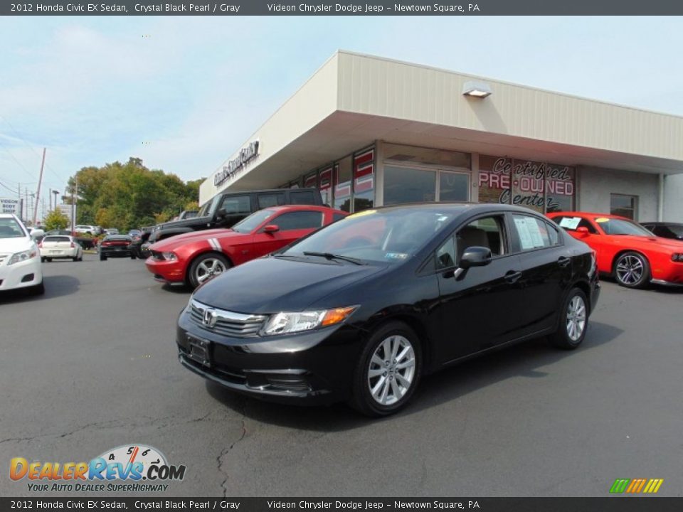 2012 Honda Civic EX Sedan Crystal Black Pearl / Gray Photo #7