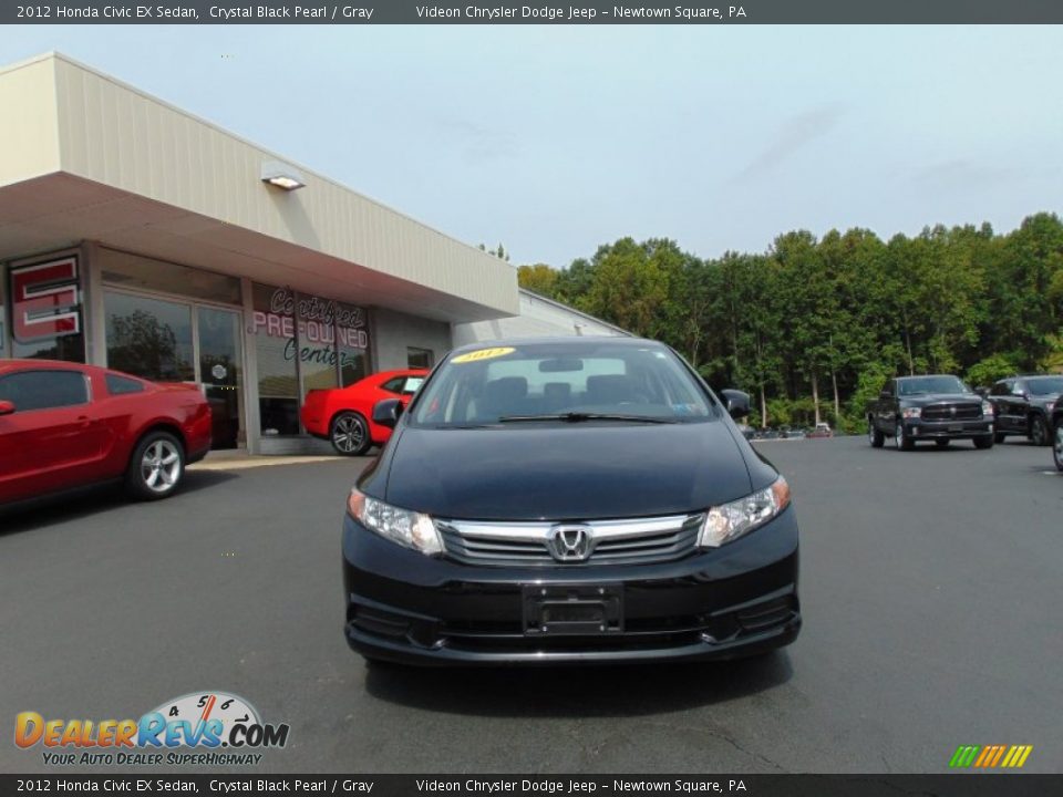 2012 Honda Civic EX Sedan Crystal Black Pearl / Gray Photo #8