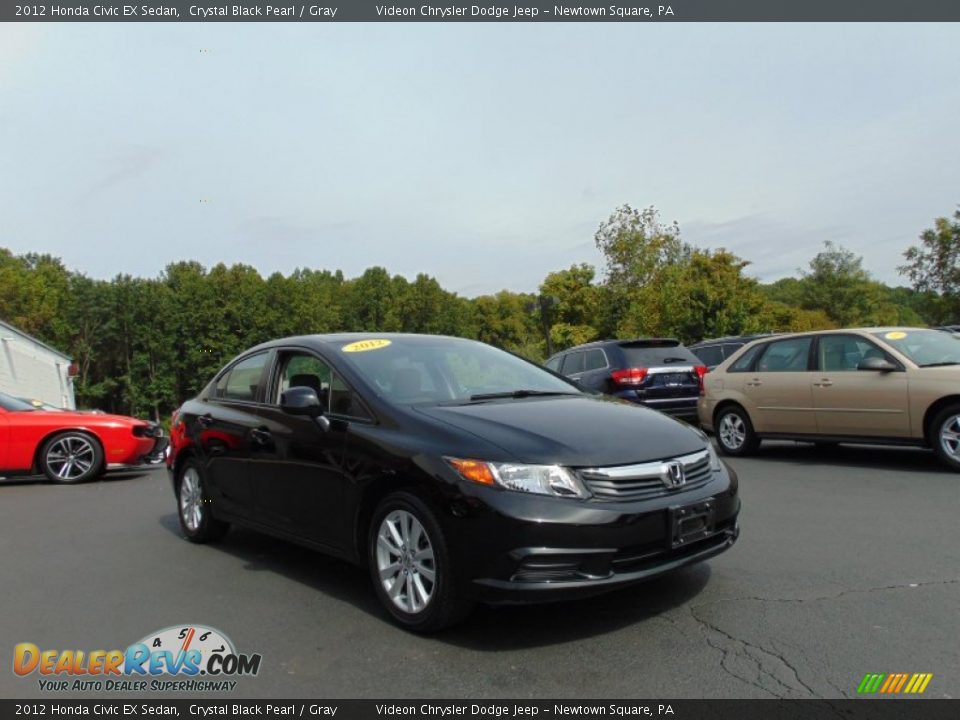 2012 Honda Civic EX Sedan Crystal Black Pearl / Gray Photo #9
