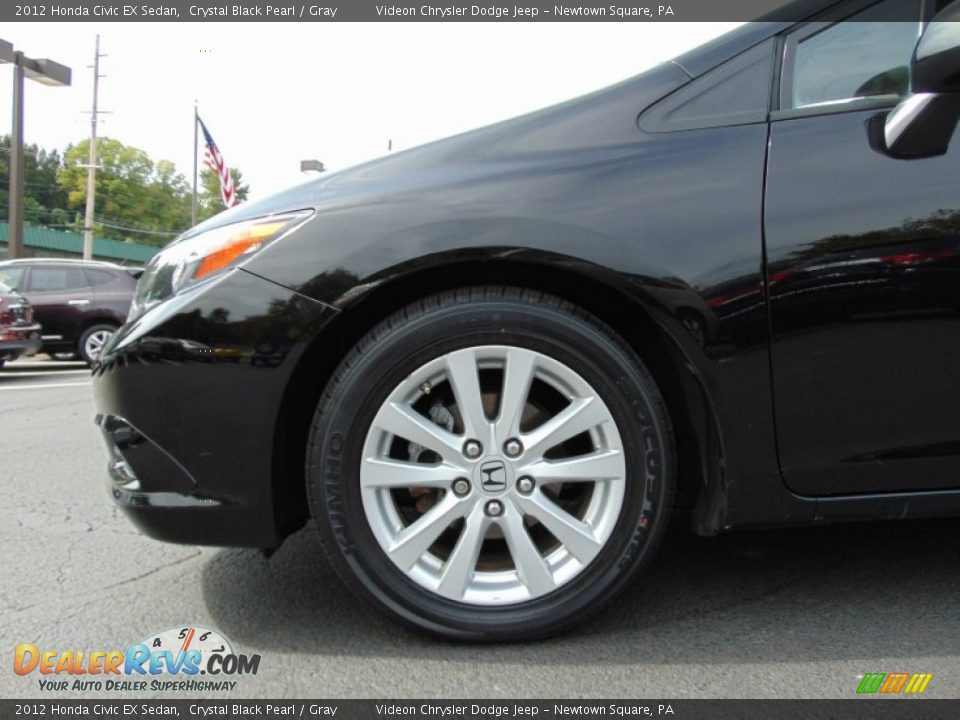 2012 Honda Civic EX Sedan Crystal Black Pearl / Gray Photo #12