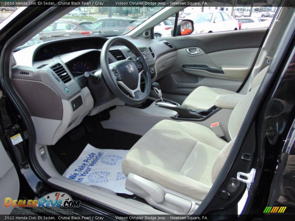 2012 Honda Civic EX Sedan Crystal Black Pearl / Gray Photo #15