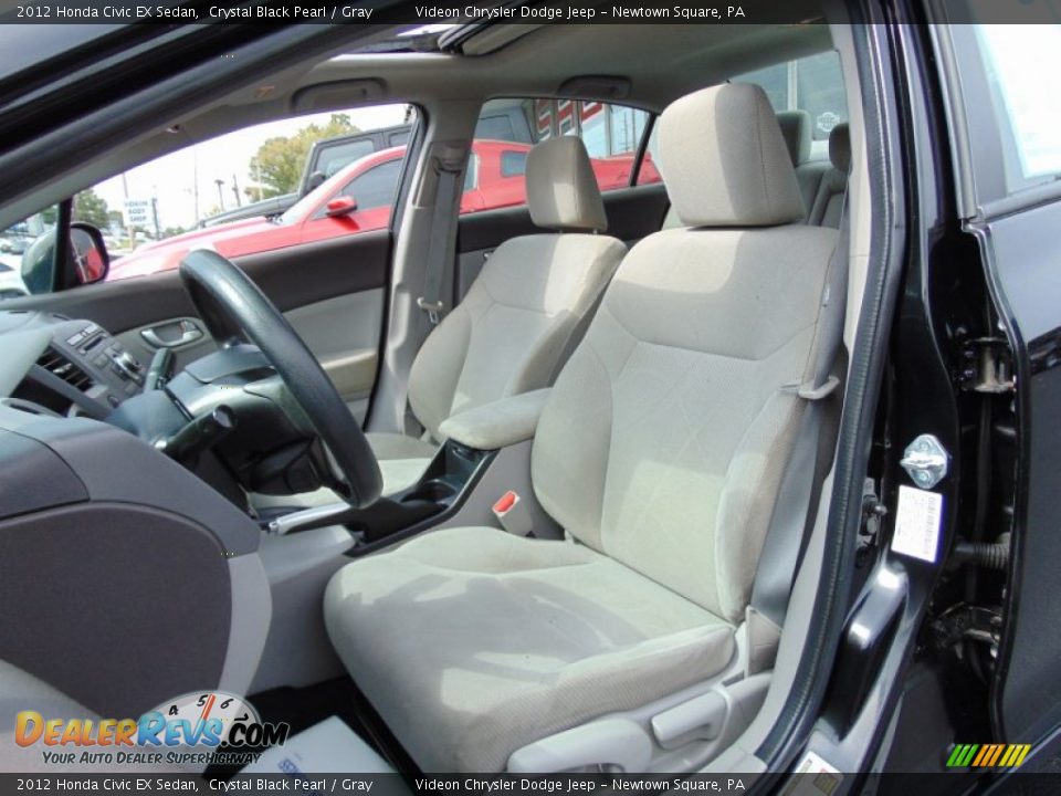 2012 Honda Civic EX Sedan Crystal Black Pearl / Gray Photo #16