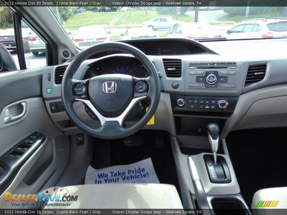 2012 Honda Civic EX Sedan Crystal Black Pearl / Gray Photo #17