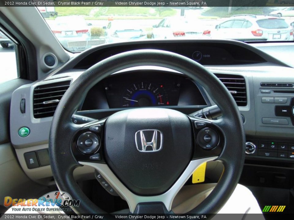 2012 Honda Civic EX Sedan Crystal Black Pearl / Gray Photo #26