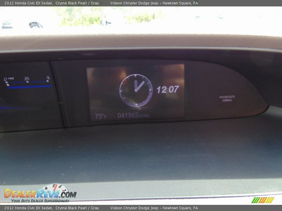 2012 Honda Civic EX Sedan Crystal Black Pearl / Gray Photo #27