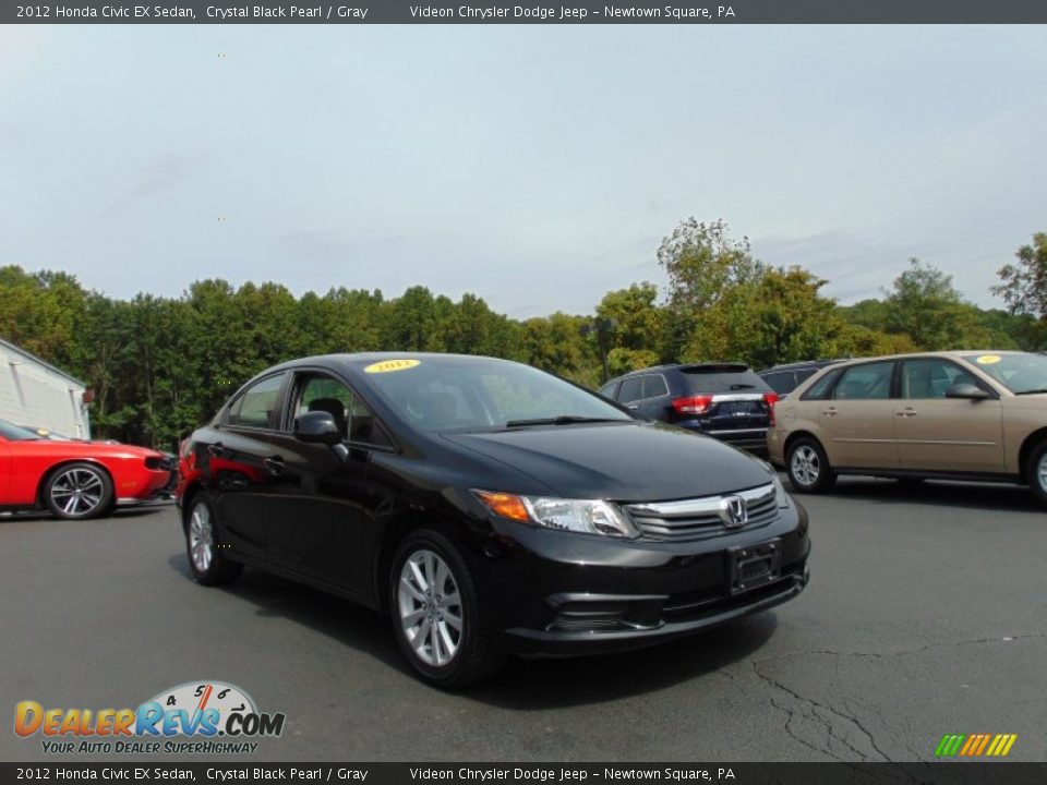 2012 Honda Civic EX Sedan Crystal Black Pearl / Gray Photo #28