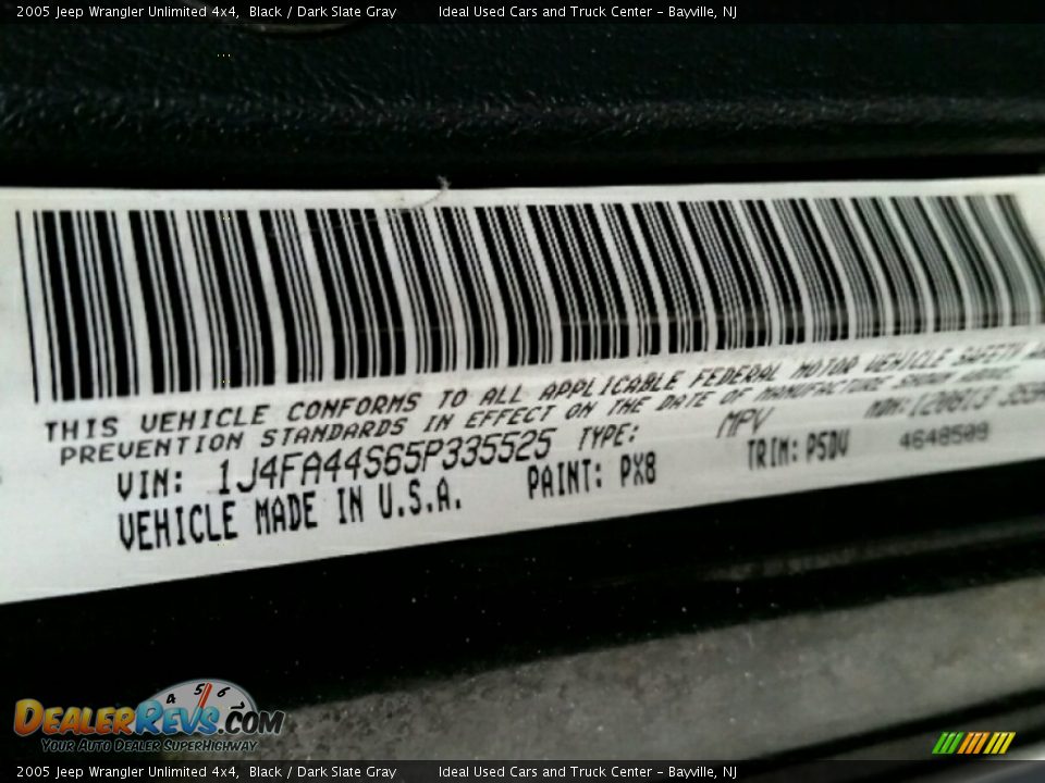 2005 Jeep Wrangler Unlimited 4x4 Black / Dark Slate Gray Photo #19
