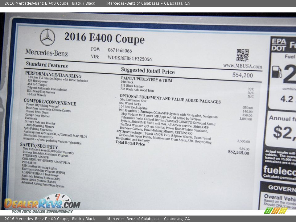 2016 Mercedes-Benz E 400 Coupe Black / Black Photo #11