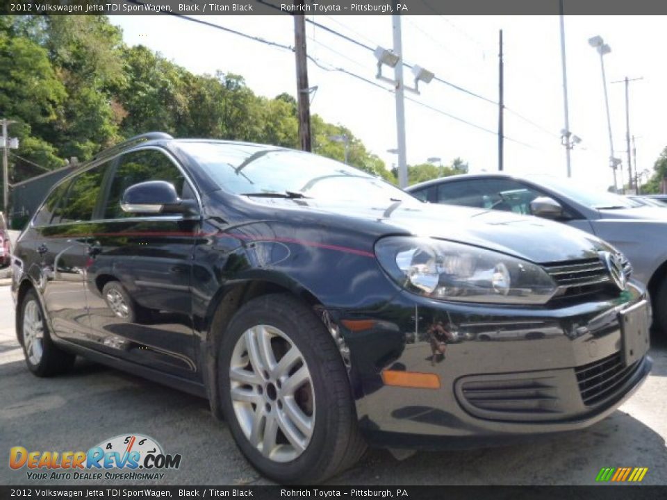 2012 Volkswagen Jetta TDI SportWagen Black / Titan Black Photo #1