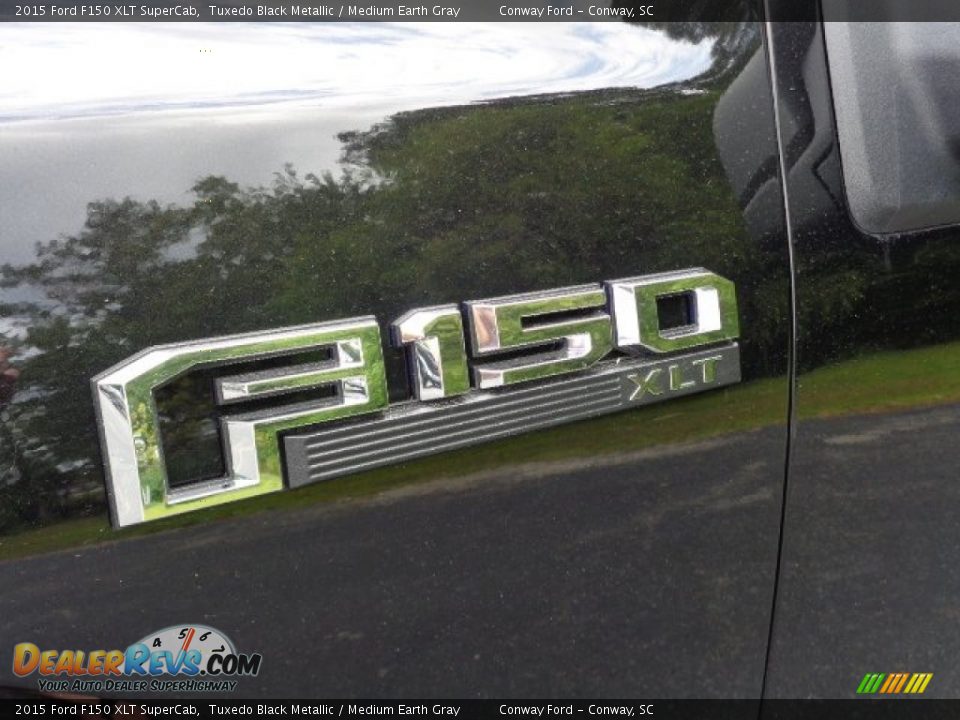 2015 Ford F150 XLT SuperCab Tuxedo Black Metallic / Medium Earth Gray Photo #12