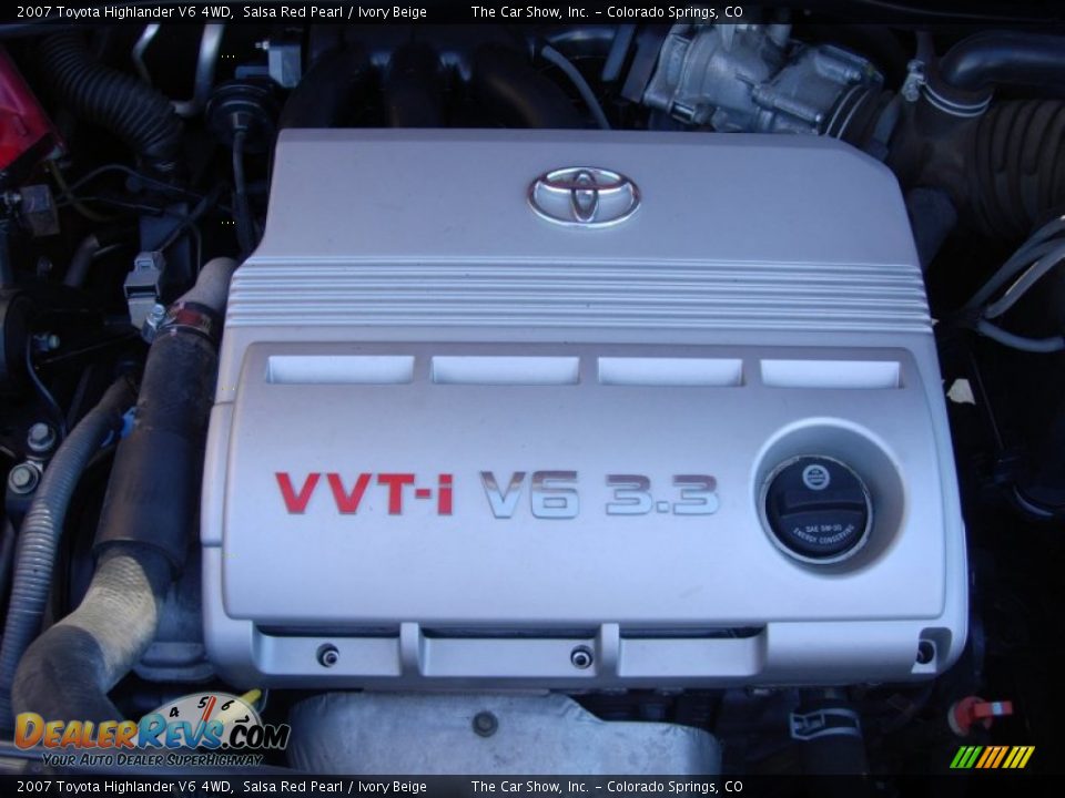 2007 Toyota Highlander V6 4WD Salsa Red Pearl / Ivory Beige Photo #9