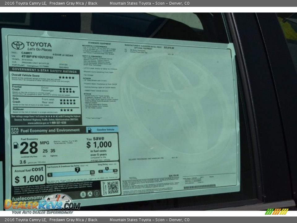 2016 Toyota Camry LE Predawn Gray Mica / Black Photo #10