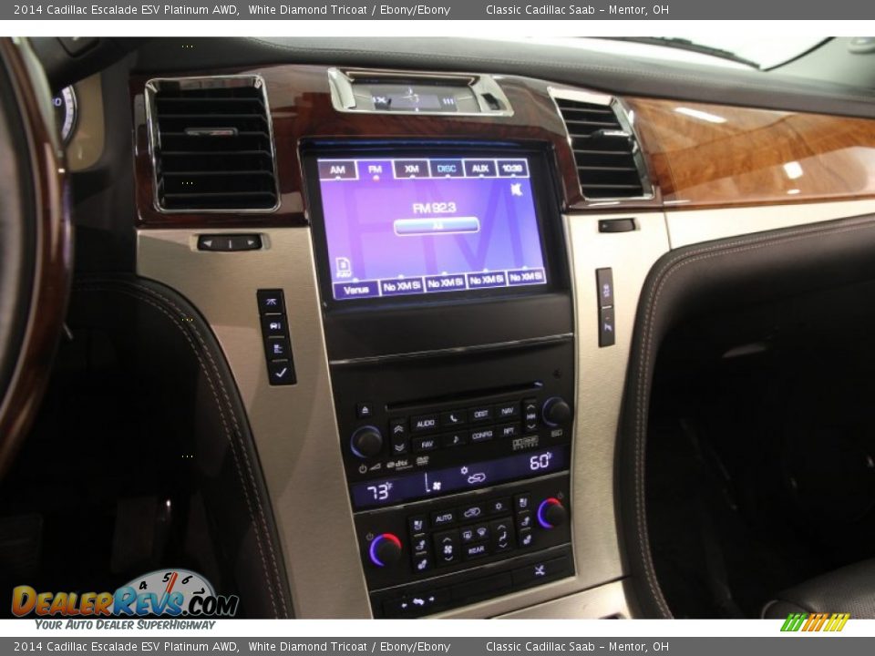 2014 Cadillac Escalade ESV Platinum AWD White Diamond Tricoat / Ebony/Ebony Photo #9