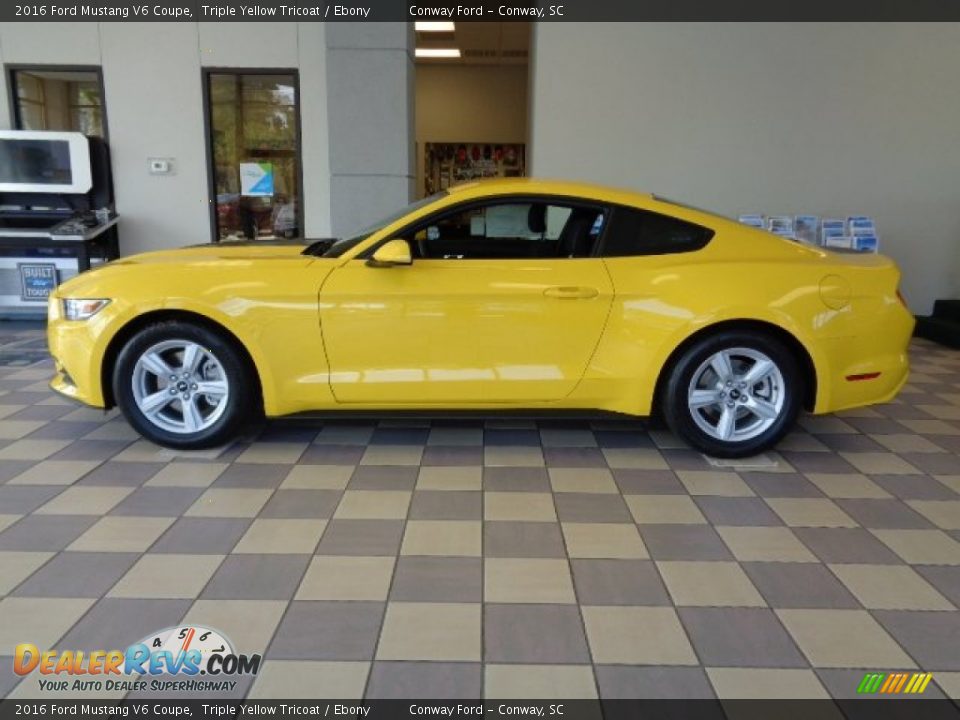 2016 Ford Mustang V6 Coupe Triple Yellow Tricoat / Ebony Photo #5