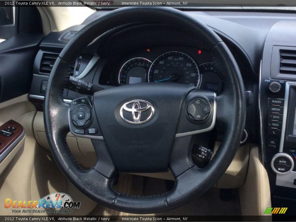 2012 Toyota Camry XLE V6 Attitude Black Metallic / Ivory Photo #13