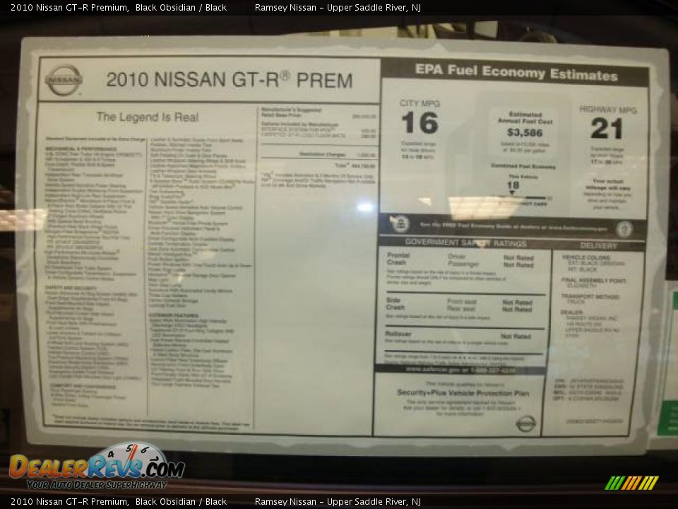 2010 Nissan GT-R Premium Black Obsidian / Black Photo #28