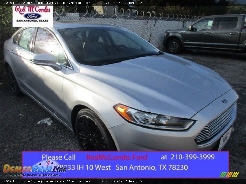 2016 Ford Fusion SE Ingot Silver Metallic / Charcoal Black Photo #1