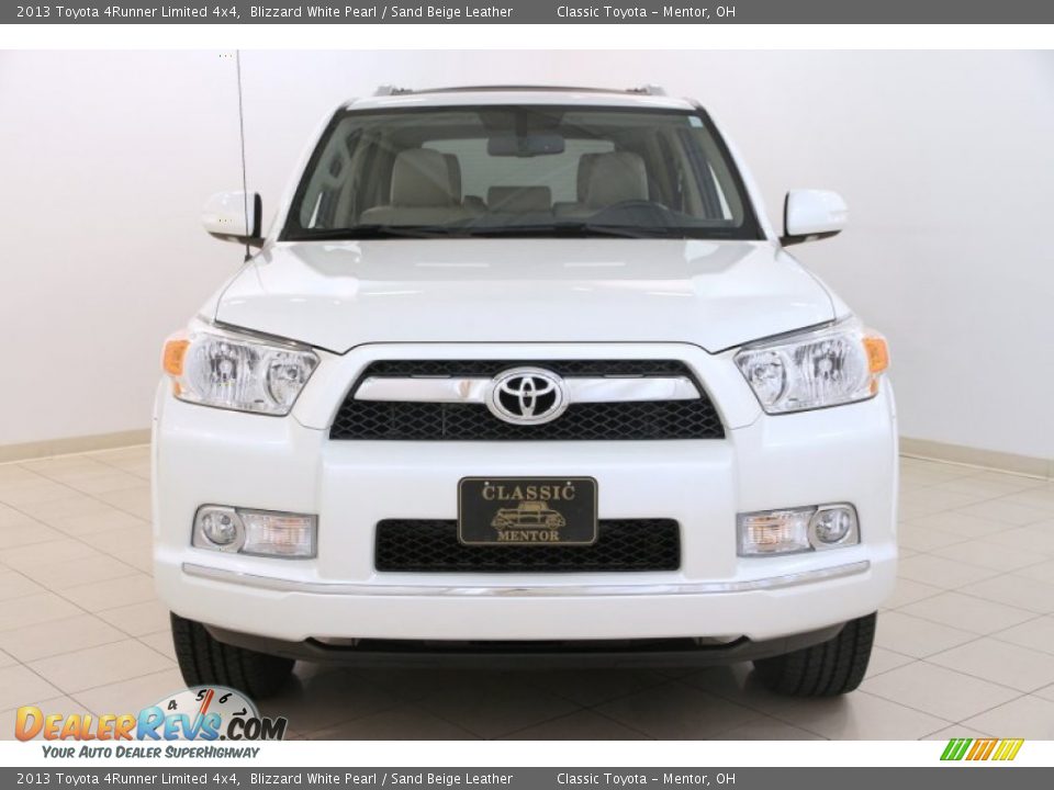 2013 Toyota 4Runner Limited 4x4 Blizzard White Pearl / Sand Beige Leather Photo #2