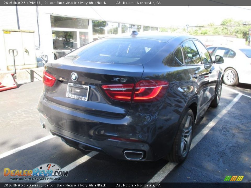 2016 BMW X6 xDrive35i Carbon Black Metallic / Ivory White/Black Photo #6