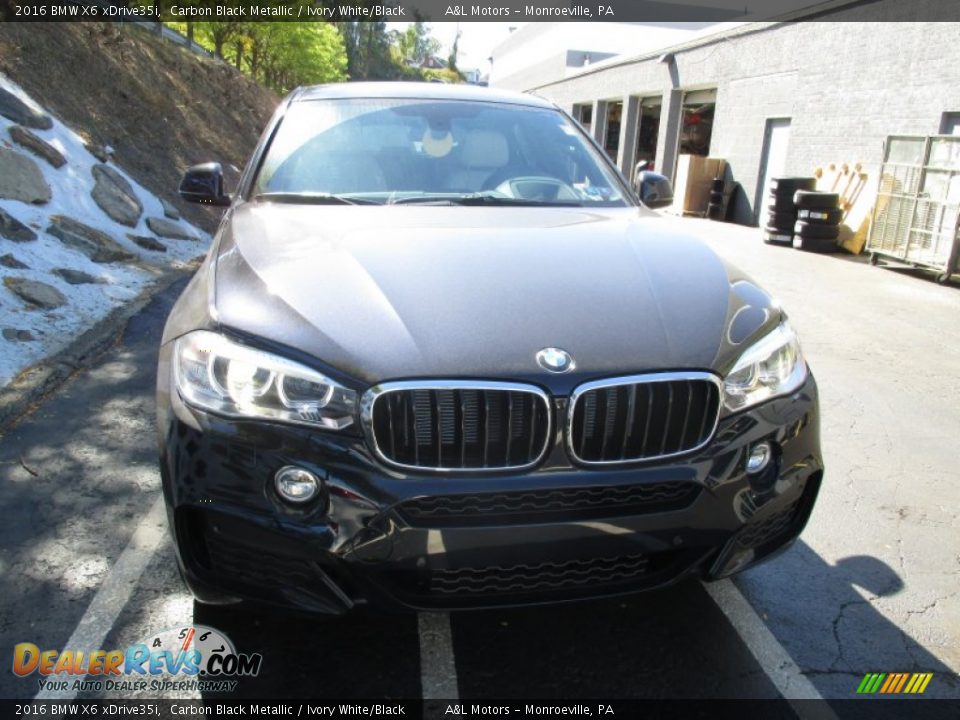 2016 BMW X6 xDrive35i Carbon Black Metallic / Ivory White/Black Photo #8