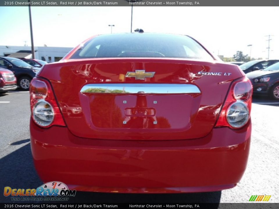 2016 Chevrolet Sonic LT Sedan Red Hot / Jet Black/Dark Titanium Photo #7