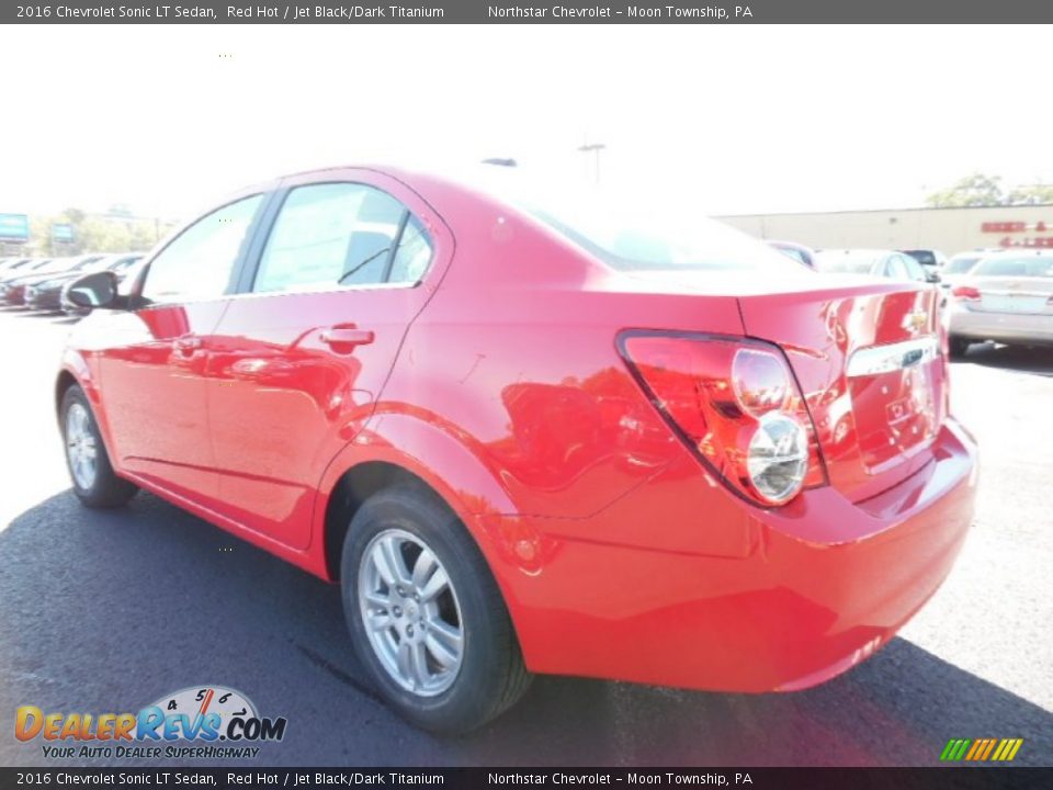 2016 Chevrolet Sonic LT Sedan Red Hot / Jet Black/Dark Titanium Photo #8