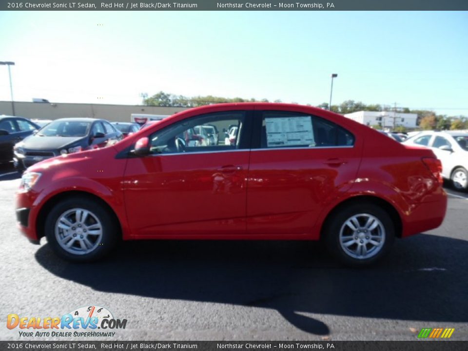2016 Chevrolet Sonic LT Sedan Red Hot / Jet Black/Dark Titanium Photo #9