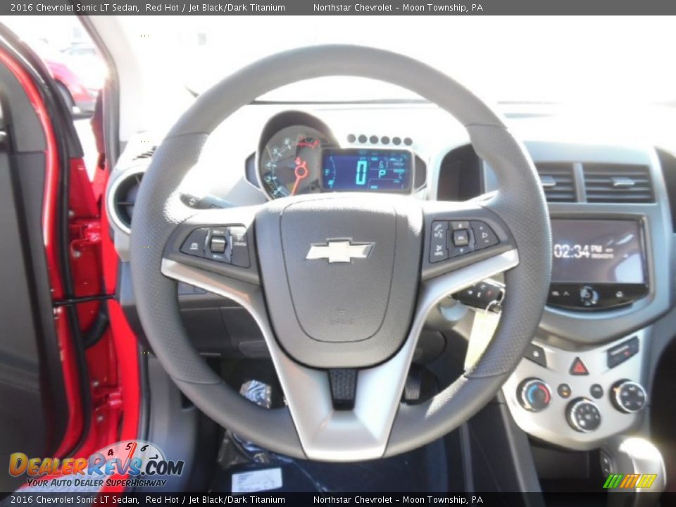 2016 Chevrolet Sonic LT Sedan Red Hot / Jet Black/Dark Titanium Photo #16