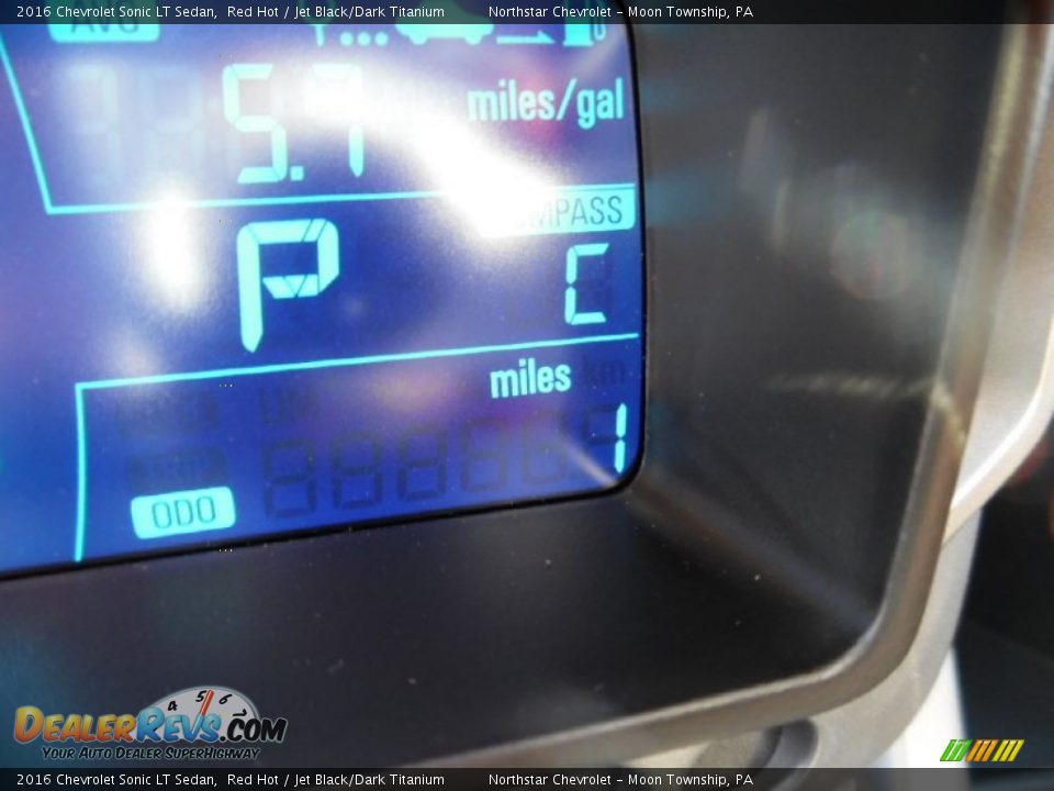 2016 Chevrolet Sonic LT Sedan Red Hot / Jet Black/Dark Titanium Photo #20