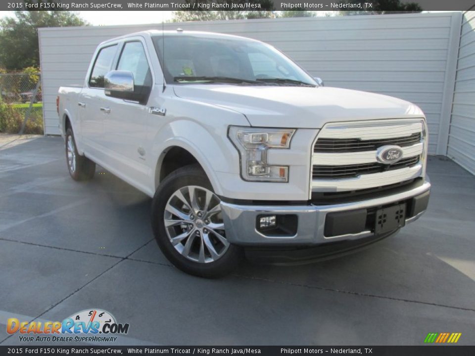 2015 Ford F150 King Ranch SuperCrew White Platinum Tricoat / King Ranch Java/Mesa Photo #1